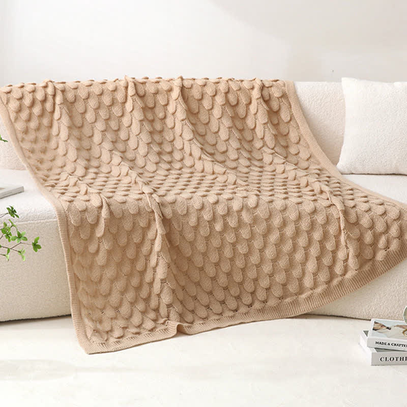 Ownkoti Solid Textured Knit Throw Blanket - Khaki - 51"W x 79"L - image 10