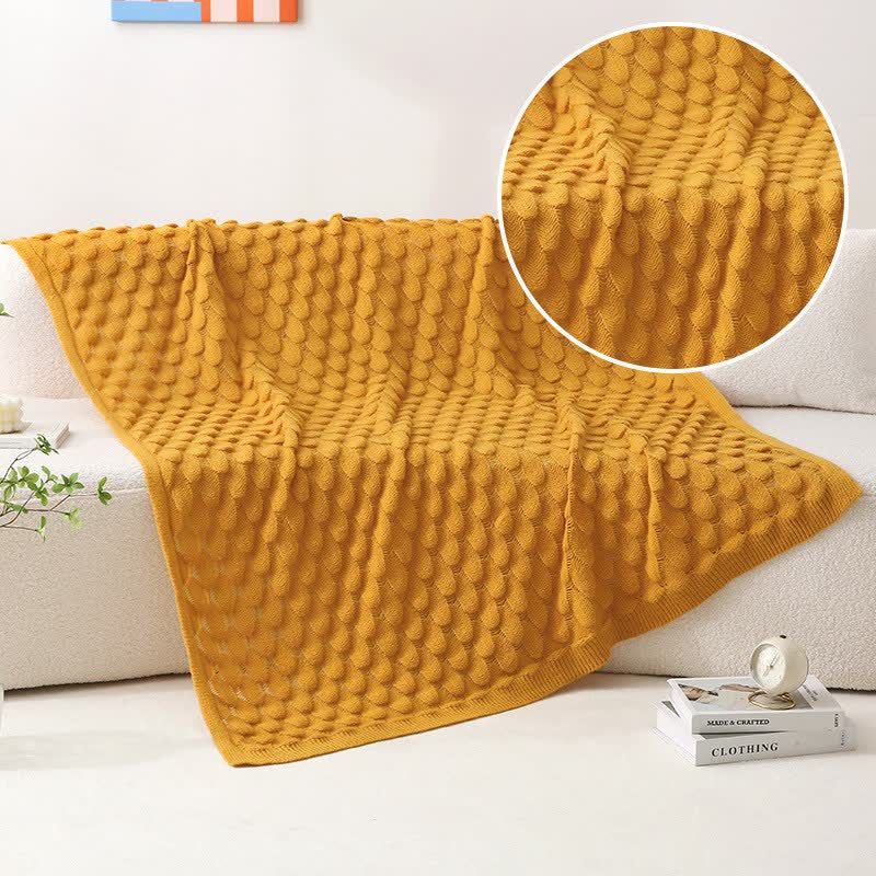 Ownkoti Solid Textured Knit Throw Blanket - image 6