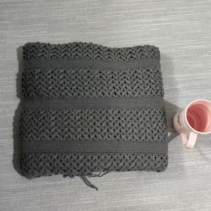 Ownkoti Solid Geometric Cable Knit Throw Blanket - Dark Grey - 51"W x 90"L - image 10