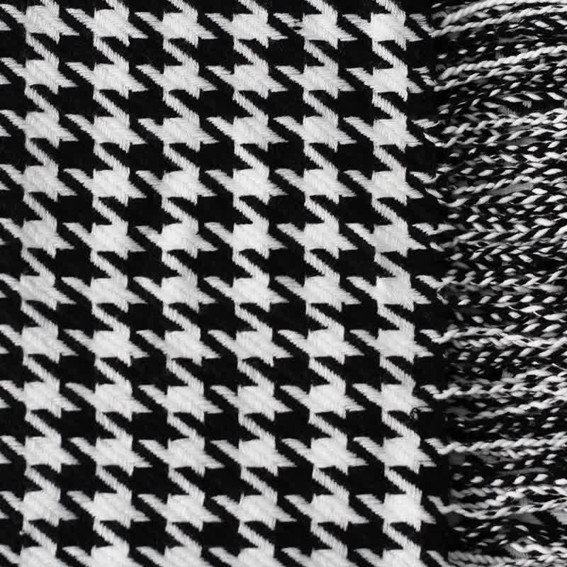 Ownkoti Classic Houndstooth Tassel Throw Blanket - image 6