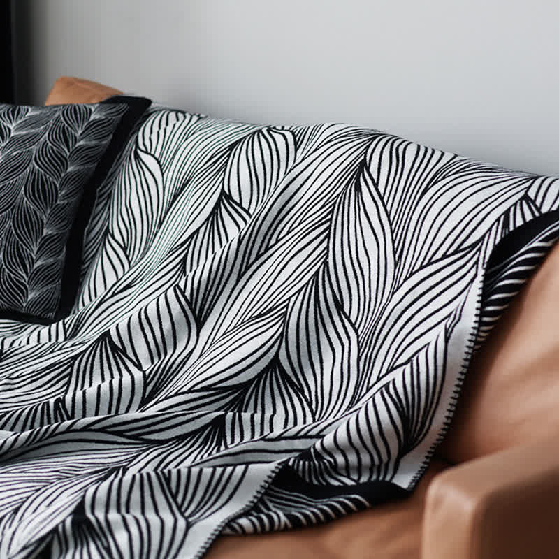 Ownkoti Artistic Leaf Knit Throw Blanket - image 6