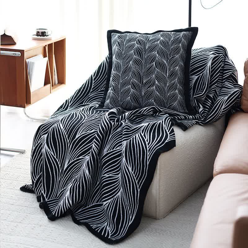 Ownkoti Artistic Leaf Knit Throw Blanket - image 5