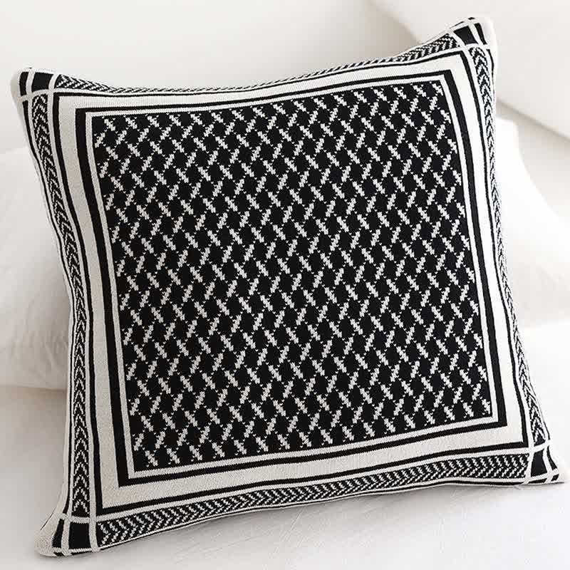 Ownkoti Nordic Style Knit Throw Blanket - Black - Pillowcase - 19" x 19" - image 7