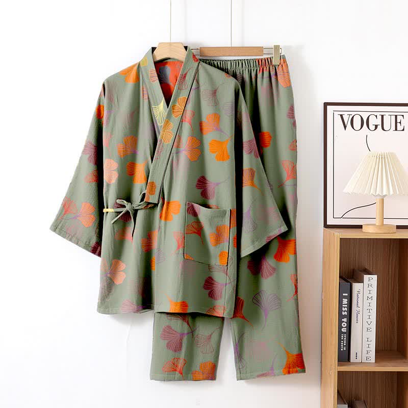 Ginkgo Cotton Gauze Kimono Loungewear Set - image 39