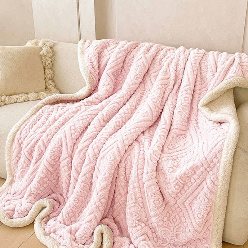 Plush Floral Sherpa Fleece Warm Blanket - image 6