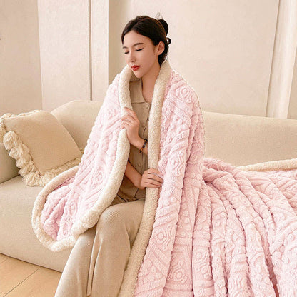 Plush Floral Sherpa Fleece Warm Blanket - image 8