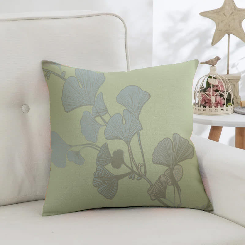 Ginkgo Leaf Cotton Jacquard Square Pillowcases(2PCS) - image 1