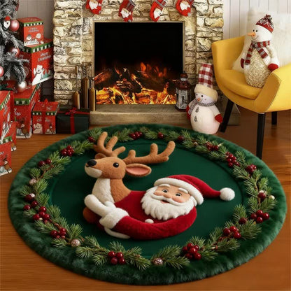 Ownkoti Christmas Santa 3D Effect Rug - B - 55" x 55" - image 3