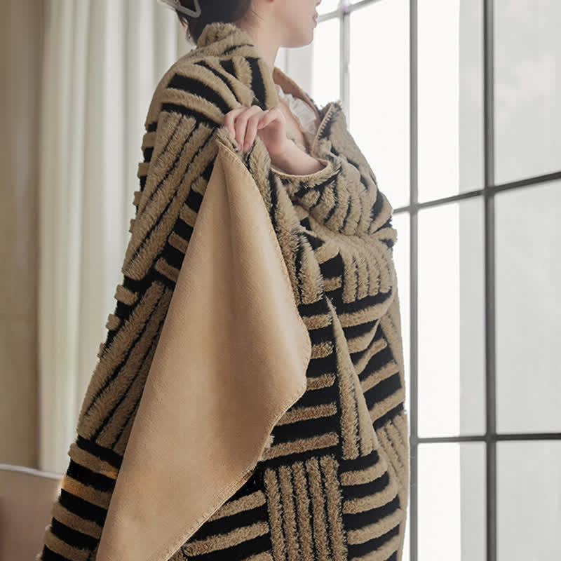 Ownkoti Jacquard Geometric Fleece Throw Blanket - image 13