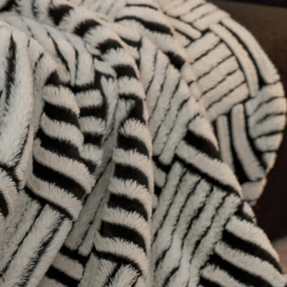 Ownkoti Jacquard Geometric Fleece Throw Blanket - image 8