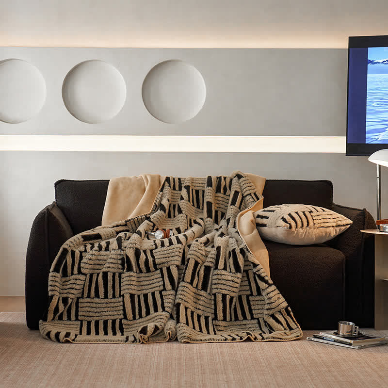 Ownkoti Jacquard Geometric Fleece Throw Blanket - image 12