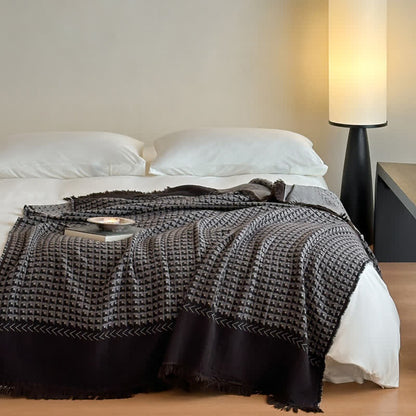 Ownkoti Vintage Cotton Jacquard Multi-Use Blanket - Black - 55"W x 75"L - image 17