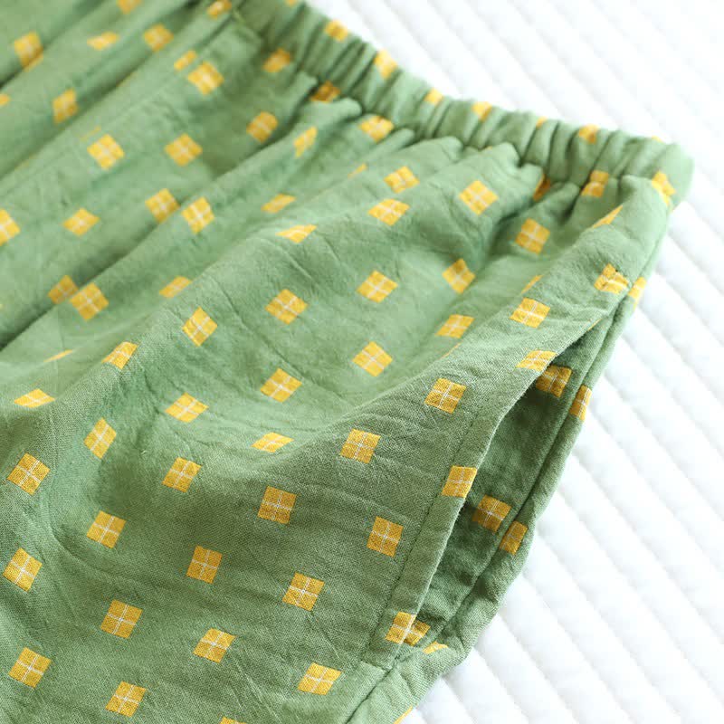 Ownkoti Grid Cotton Gauze Long Sleeves Loungewear - image 14