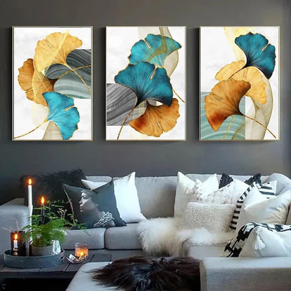 Ownkoti Luxurious Ginkgo Leaf Decorative Painting - image 2