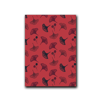 Ownkoti Natural Style Ginkgo Leaf Decorative Painting - Red & Black - 16" x 24" - image 1