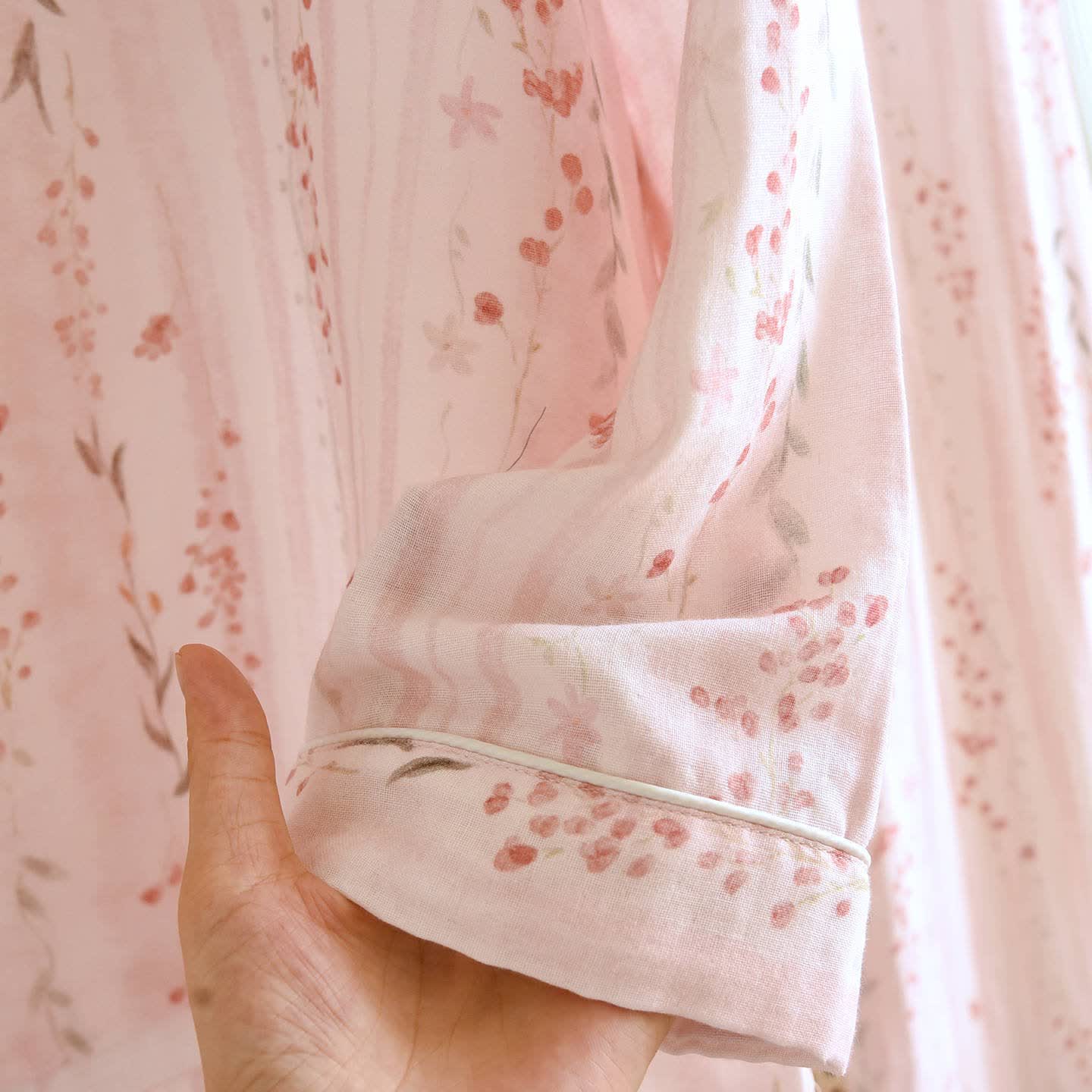 Ownkoti Oriental-inspired Striped Floral Cotton Loungewear - image 4