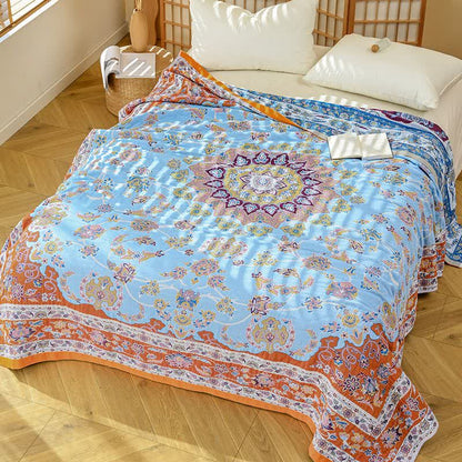 Ownkoti Vibrant Vintage Pattern Cotton Gauze Blanket - image 2