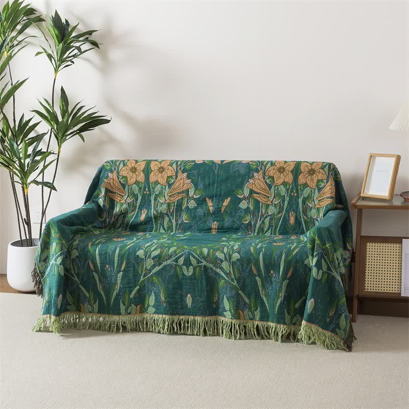 Ownkoti Lily Cotton Gauze Tassel Blanket - 79"W x 90"L - image 0