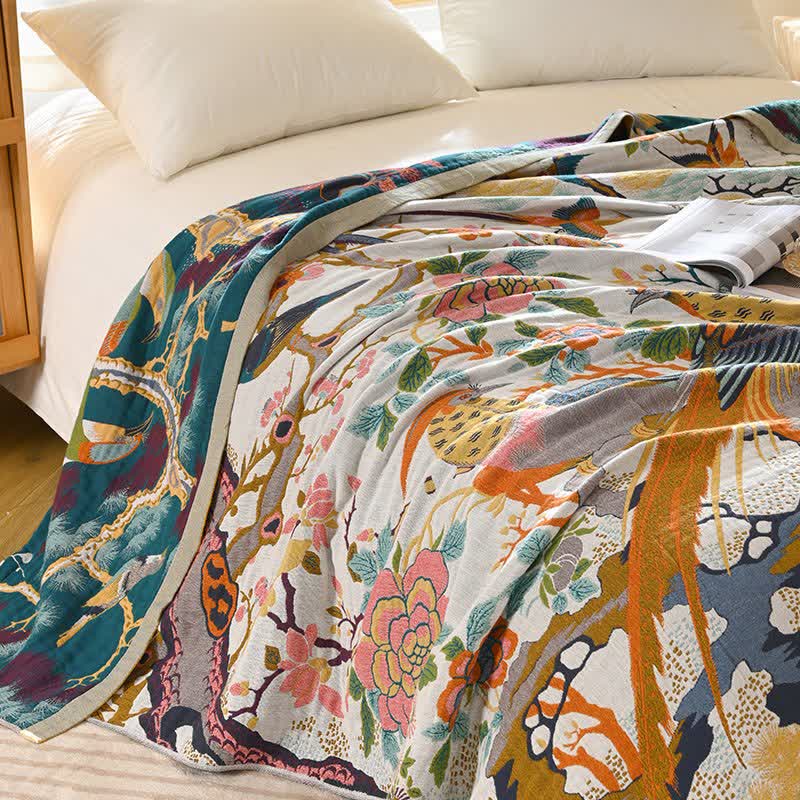 Ownkoti Luxurious Bird Floral Cotton Gauze Quilt - image 1