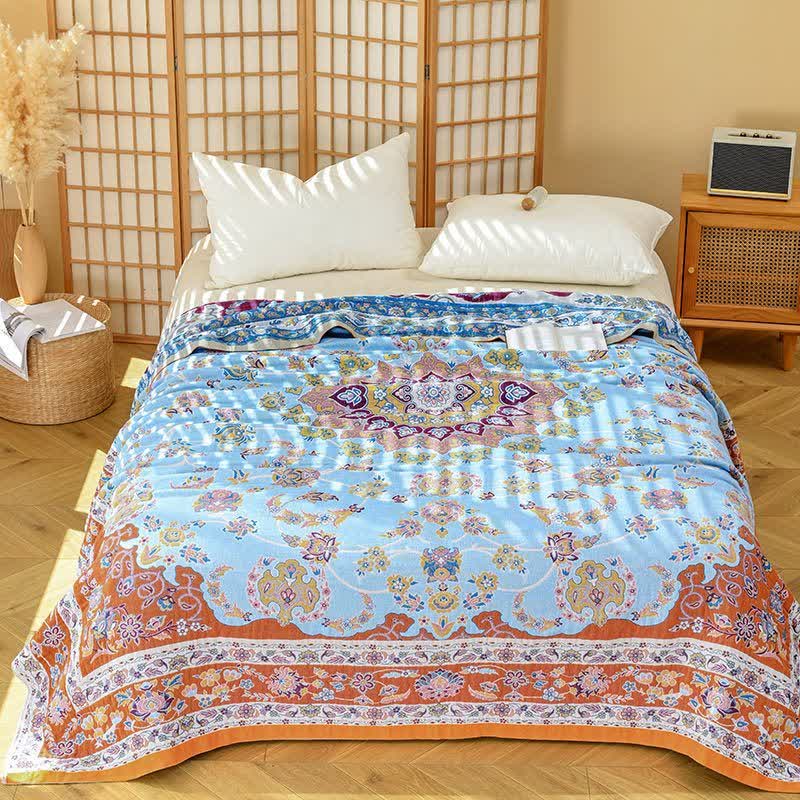 Ownkoti Vibrant Vintage Pattern Cotton Gauze Blanket - image 1