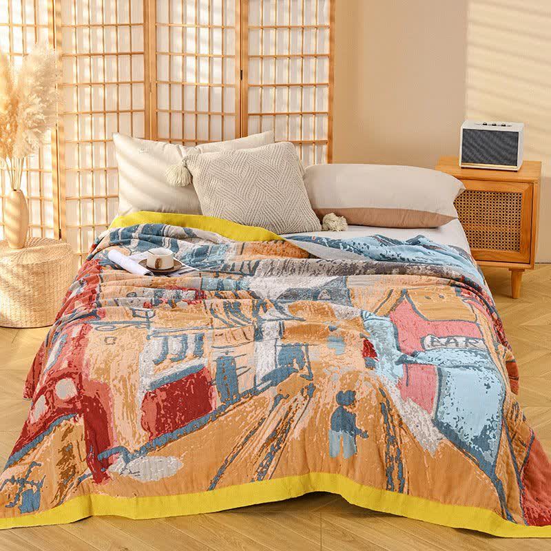 Ownkoti Impressionist Town Cotton Gauze Quilt - King - image 0