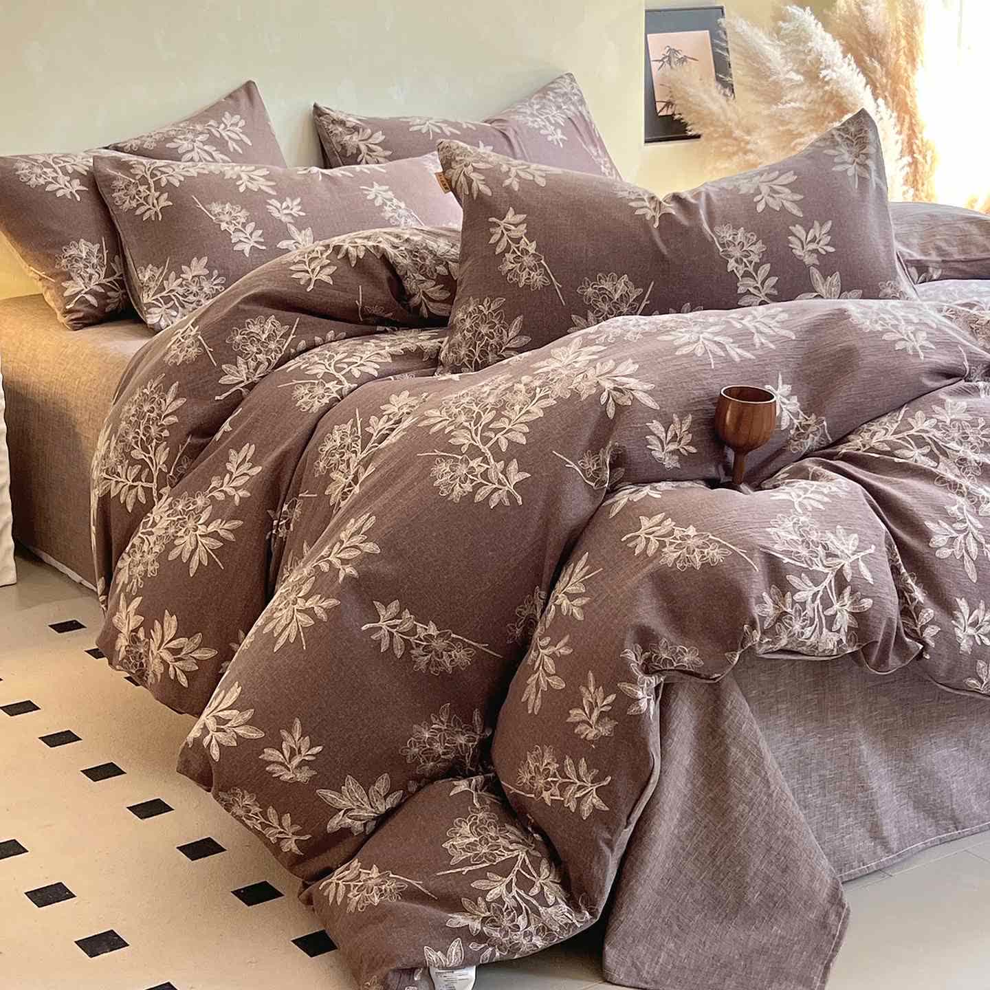 Ownkoti Vintage Elegant Floral Print Bedding Set(4PCS) - King - image 0