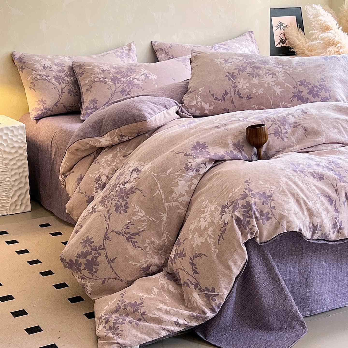 Ownkoti Vintage Floral Blossom Print Bedding Set(4PCS) - King - image 0