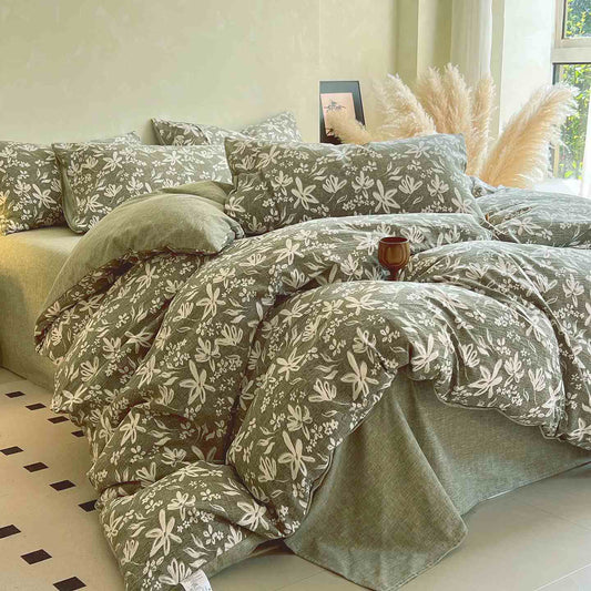 Ownkoti Greenery Floral Print Bedding Set(4PCS) - King - image 0