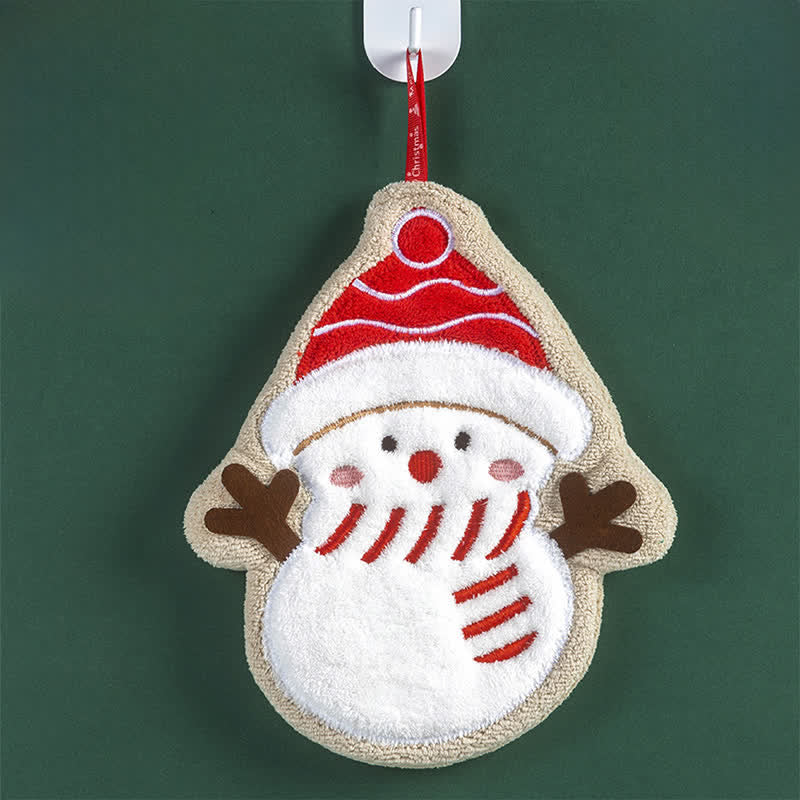 Ownkoti Christmas Ultra-Soft & Absorbent Hand Towels - Snowman - 4PCS - 8" x 10" - image 6