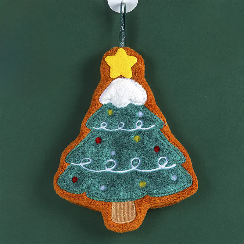 Ownkoti Christmas Ultra-Soft & Absorbent Hand Towels - Christmas Tree - 4PCS - 8" x 10" - image 4