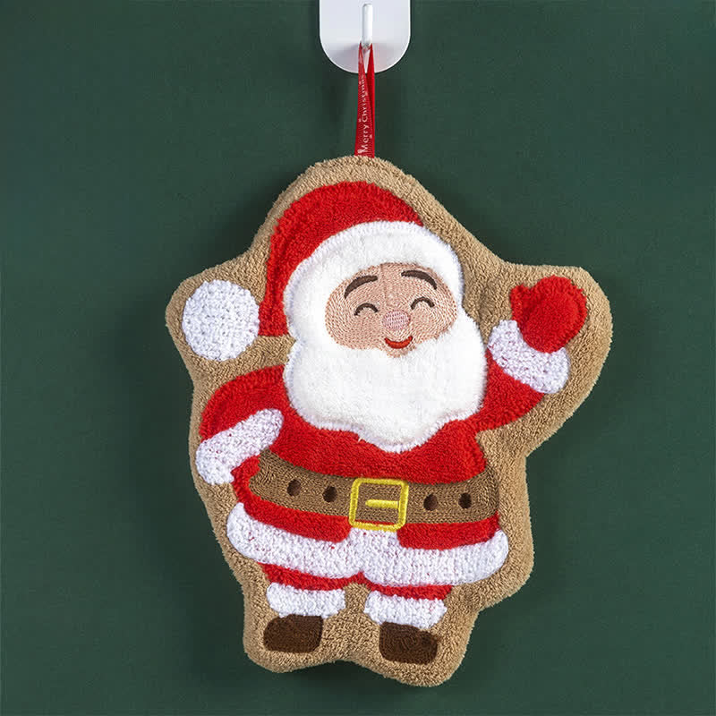 Ownkoti Christmas Ultra-Soft & Absorbent Hand Towels - Santa Claus - 4PCS - 8" x 10" - image 2