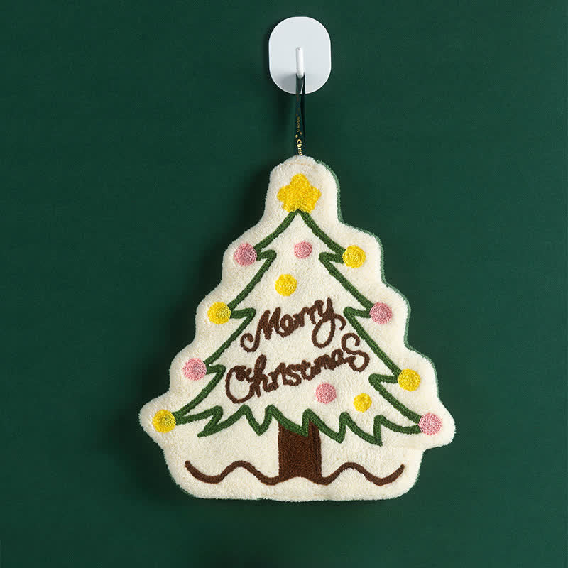 Ownkoti Christmas Cartoon Quick-Dry Hand Towels - Christmas Tree - 4PCS - image 3