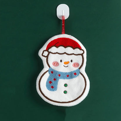 Ownkoti Christmas Cartoon Quick-Dry Hand Towels - Snowman - 4PCS - image 8