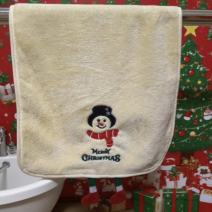 Ownkoti Christmas Holiday Gift Towels with Dangling Legs - Snowman - Bath Towel - 27" x 55" - image 10