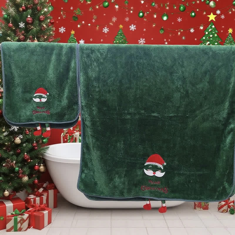 Ownkoti Christmas Holiday Gift Towels with Dangling Legs - Santa Claus - Towel & Bath Towel - 14" x 29" + 27" x 55" - image 15