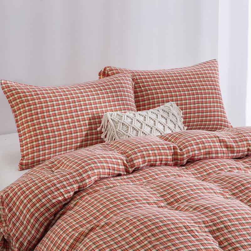 Ownkoti Cozy Plaid 100% Cotton Duvet Cover Set (3PCS) - image 2