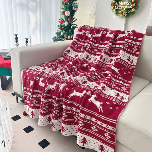 Ownkoti Christmas Inspired Knitted Throw Blanket - A - 59"W x 79"L - image 0