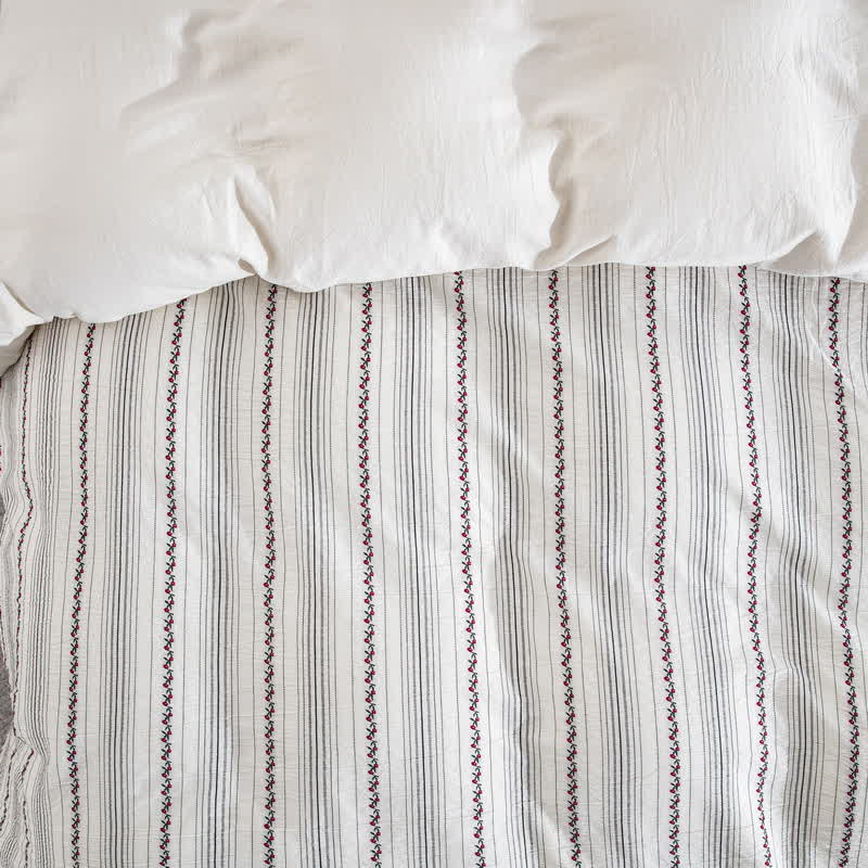 Ownkoti Fairycore Embroidered Cotton Duvet Cover Set(3PCS) - image 4