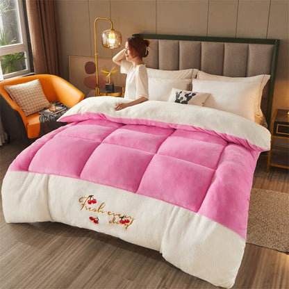 Ownkoti Checkered Quilted Cactus Embroidered Blanket - Bright Pink - Queen - image 6