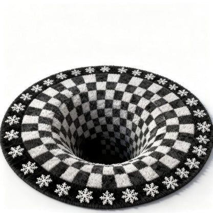 Ownkoti Black Hole 3D Checkered Rug - A - 55" x 55" - image 6