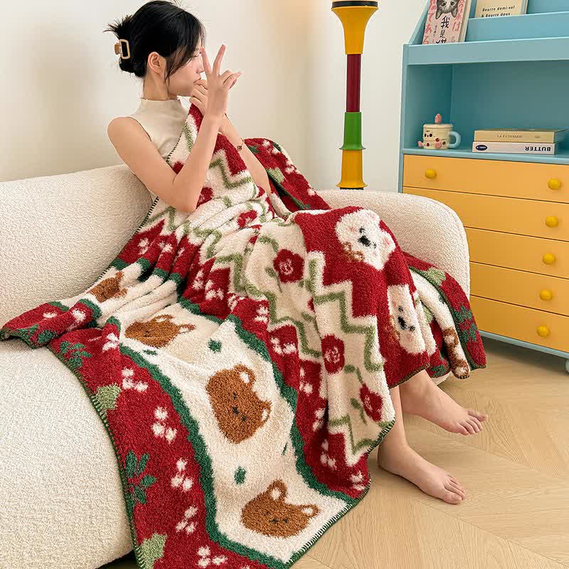 Ownkoti Festive Cute Animal Plush Throw Blanket - image 2