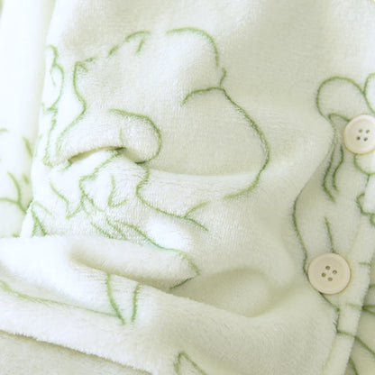 Fresh Green Line-Art Plush Loungewear Set - image 12
