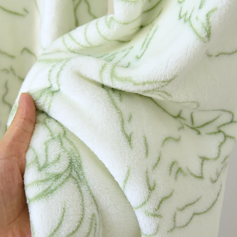 Fresh Green Line-Art Plush Loungewear Set - image 6