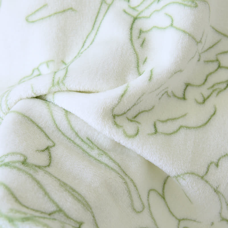Fresh Green Line-Art Plush Loungewear Set - image 11