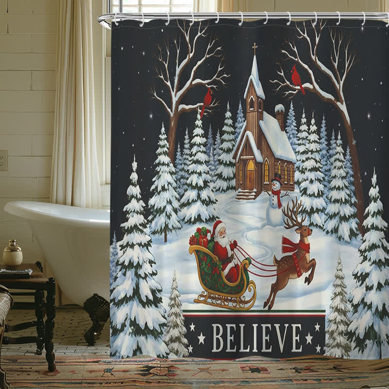 Christmas Snowy Night Shower Curtain - image 1