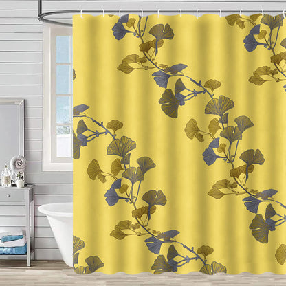 Ginkgo Leaf Print Shower Curtain - Yellow - 90"W x 71"L - image 2
