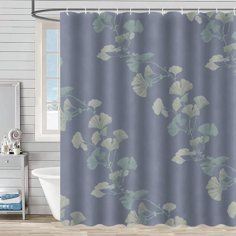 Ginkgo Leaf Print Shower Curtain - Light Blue - 90"W x 71"L - image 14