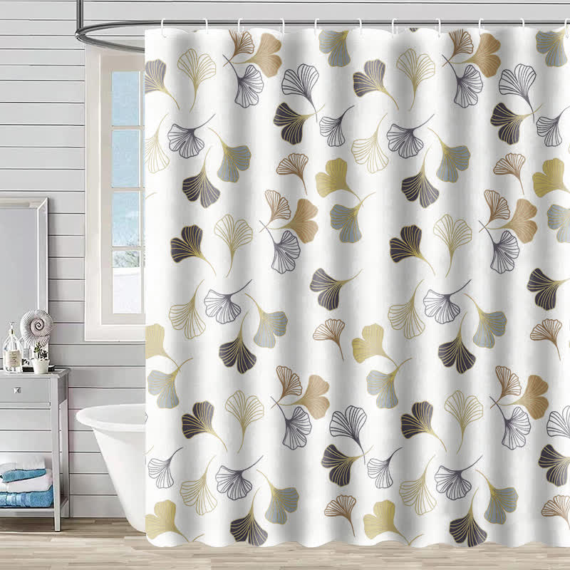 Elegant Ginkgo Leaf Shower Curtain - C - 90"W x 71"L - image 4