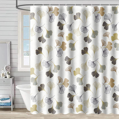 Elegant Ginkgo Leaf Shower Curtain - C - 90"W x 71"L - image 4