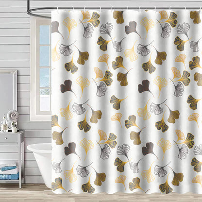 Elegant Ginkgo Leaf Shower Curtain - D - 90"W x 71"L - image 6